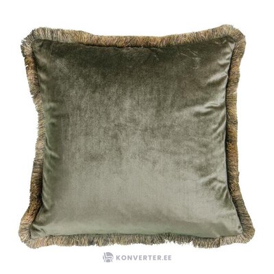 Gray velvet cushion with ombre fringes (gallery direct) 45x45 whole