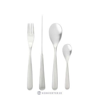 Matt silver cutlery set 16 pieces (jenna) complete