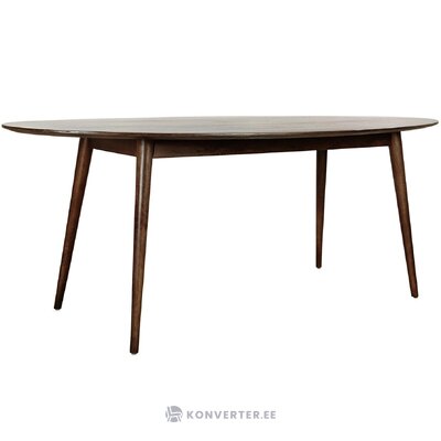 Dark brown mango wood oval dining table (anderson) 203x97 with cosmetic defects