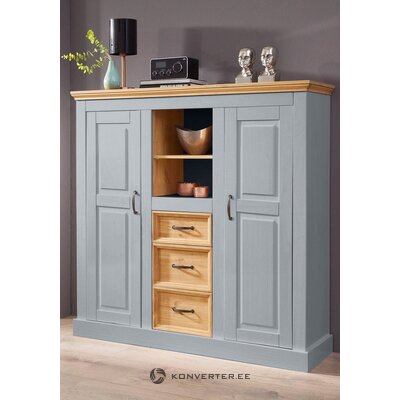 Gray-brown large cabinet with 3 drawers and 2 doors