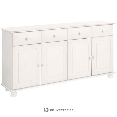White wide solid wood chest of drawers (honey)