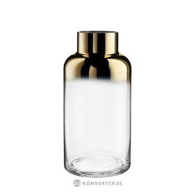 Золотая стеклянная ваза для цветов ombre (uma) h=35см с недостатками красоты
