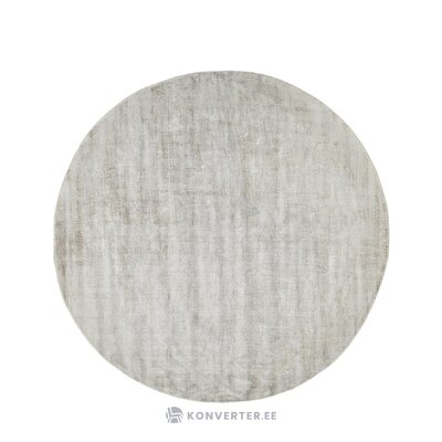 Greyish-beige hand-woven round viscose rug (jane) d=250 with cosmetic defects