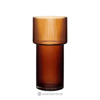 Brown design flower vase ripple (hübsch)
