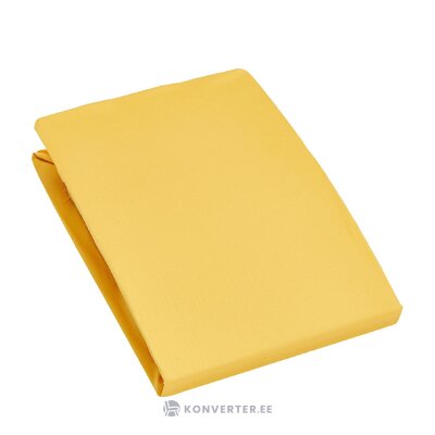 Geltona medvilninė paklodė su guminiu prestižu (royfort) 200x220