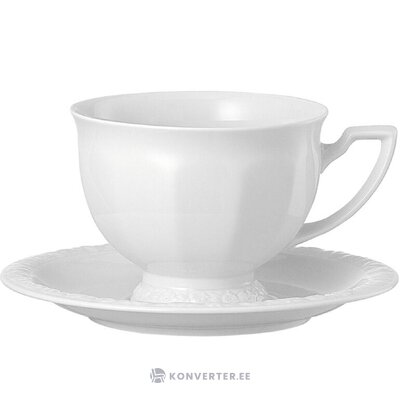 Balta kafijas tase + šķīvis maria (rozentāls)