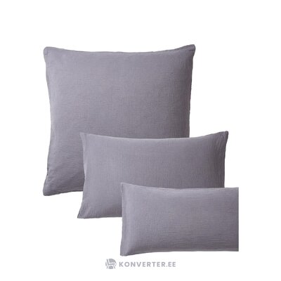 Dark gray cotton pillowcase (odile) 40x80