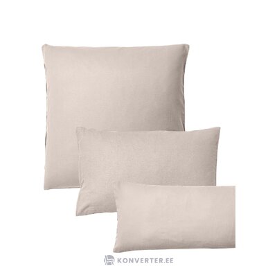 Smėlio spalvos medvilninis pagalvės užvalkalas (biba) 80x80