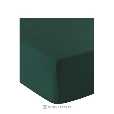 Простыня хлопковая темно-зеленая на резинке (биба) 140х200.