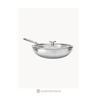 Hopeinen wok-pannu (keittiöapu)