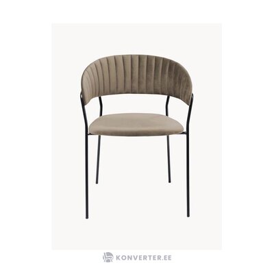 Beige velvet chair belle (kare design)
