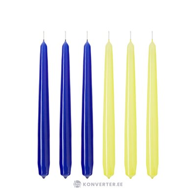Blue-yellow candles 6 pcs per pack (nooma)