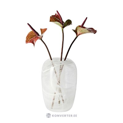 Balta gėlių vaza (dribsniai)