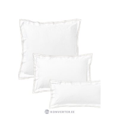White cotton pillowcase with black border (carlotta) 40x80