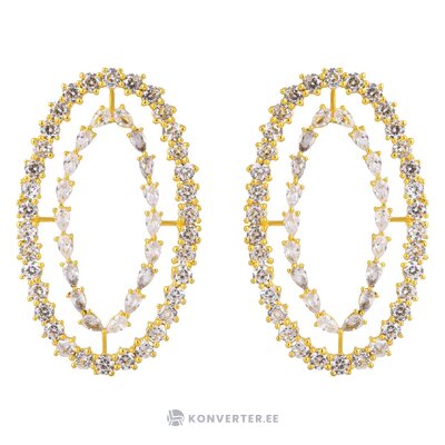 Gold-plated earrings made of semi-precious stones (rivoli)