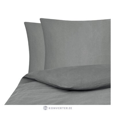 Комплект постельного белья из 3 предметов темно-серого цвета 200 х 200 см (Арлен)