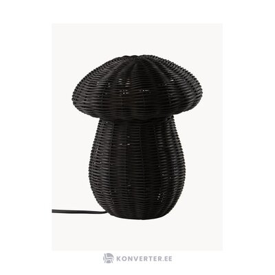 Черная плетеная настольная лампа (гриб)
