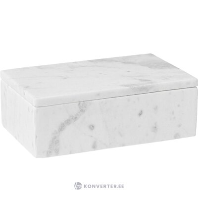 Light marble jewelry box (venice) with cosmetic flaws.
