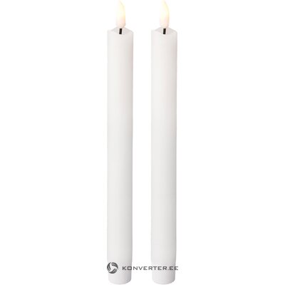 Valkoiset luonnonvaha led kynttilät 2kpl bonna (kaemingk) halli näyte, kokonaisena