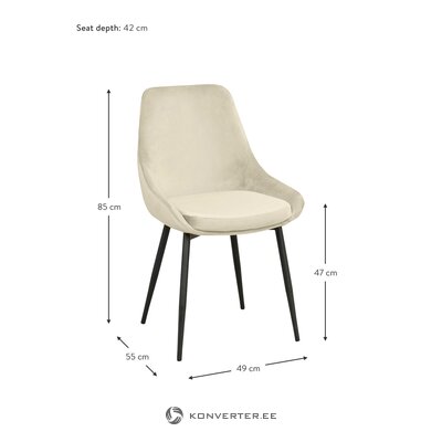 Светло-серый бархатный стул sierra 