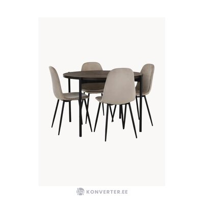 Apvalus valgomojo stalas + 4 kėdės gilda (ellos) nepažeistas