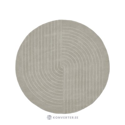 Tumman beige pyöreä villamatto (muuraaja)d=200