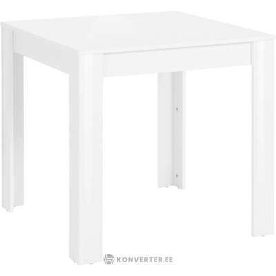 Valkoinen korkeakiiltoinen ruokapöytä (lynn) 120x80cm kauneusvirheellä
