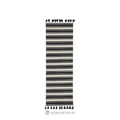 Mustavalkoinen raidallinen matto (vigga) 80x250 ehjä