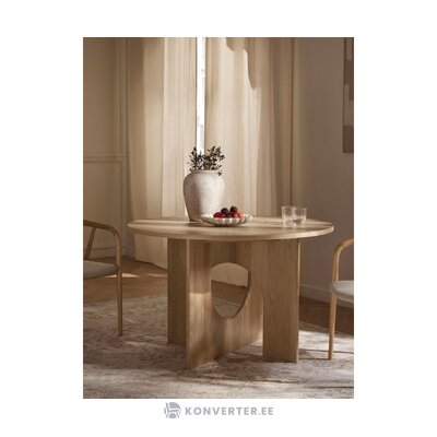 Gaiši brūns apaļš pusdienu galds (apollo) d=120 neskarts