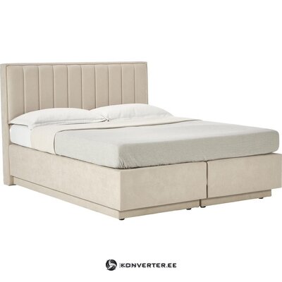 Светло-бежевая континентальная кровать с ящиком для хранения (Livia) 180x200