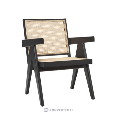 Musta-ruskea rottinki massiivipuinen design-tuoli (sissi)