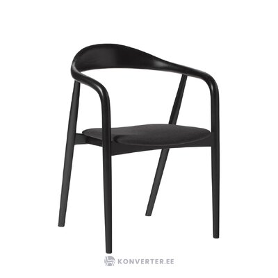 Musta design-tuoli (angelina), jossa kauneusvirhe