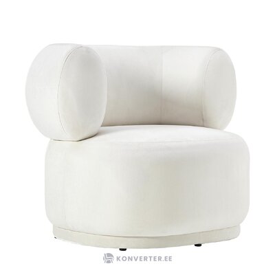 Kermanvalkoinen design-nojatuoli (cori), jossa kauneusvirhe