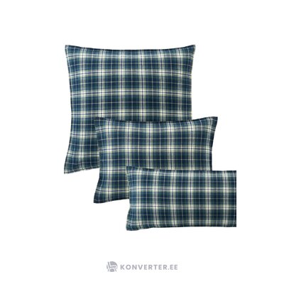 Puuvillainen tyynyliina tummalla neliömäisellä kuviolla (macy) 40x80