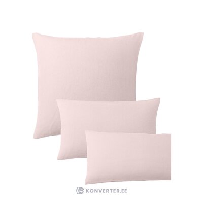 Vaaleanpunainen pellava tyynyliina (ilmava) 40x80