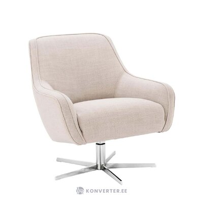 Vaalean beige design kääntyvä nojatuoli serena (eichholtz) kauneusvirheellä