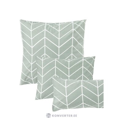 Vihreä puuvillainen tyynyliina valkoisella kuviolla (mirja) 40x80