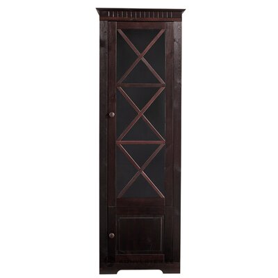 Dark brown solid wood display cabinet (additional)