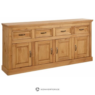 Light brown solid wood wide chest of drawers (selma)