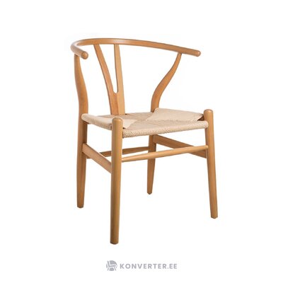 Vaaleanruskea massiivipuinen ruokapöydän tuoli (haapa)