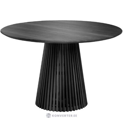 Musta pyöreä massiivipuinen ruokapöytä jeanette (kave home) d=120