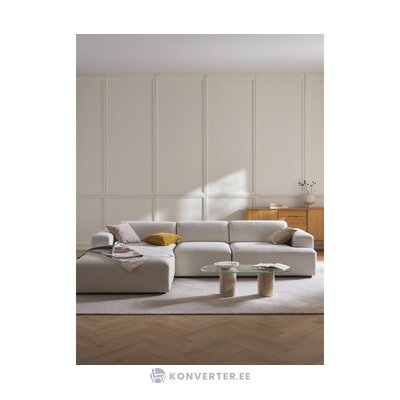 Šviesiai smėlio spalvos modulinė kampinė sofa (melva) 319x195 visa