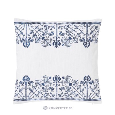 Puuvillainen tyynyliina valkoisella sinisellä kuviolla (tabita) 45x45
