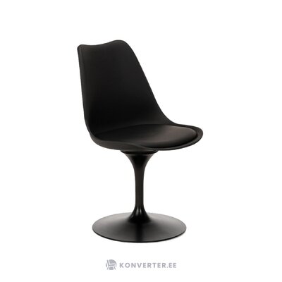 Musta kääntyvä tuoli (globo), jossa kosmeettinen vika