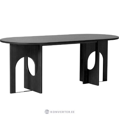 Musta design-ruokapöytä (apollo) 90x180 tahroilla