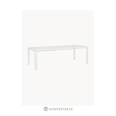 Valkoinen jatkettava puutarhapöytä kiplin (bizzotto) 100x180-240