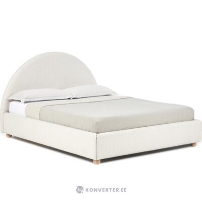 Beige bouclé-kankaalla verhoiltu sänky säilytystilalla (ebba) 180x200 keskeneräinen.