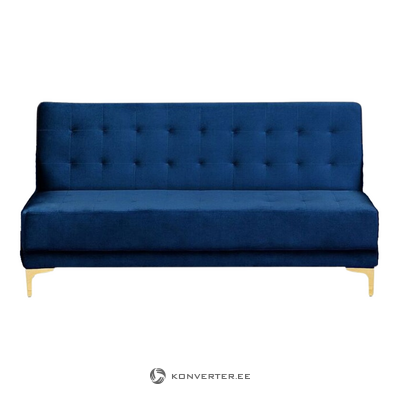 Mėlyna aksominė sofa-lova aberdeen nekomplektuota