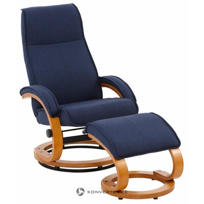 Blue swivel armchair with ridge (Paris)