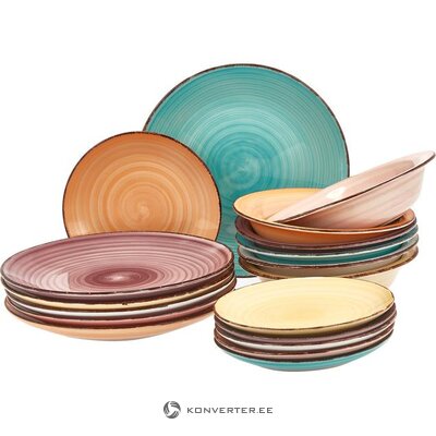 Красочный набор столовой посуды из 18 предметов baita (villa d&#39;este) в целости и сохранности